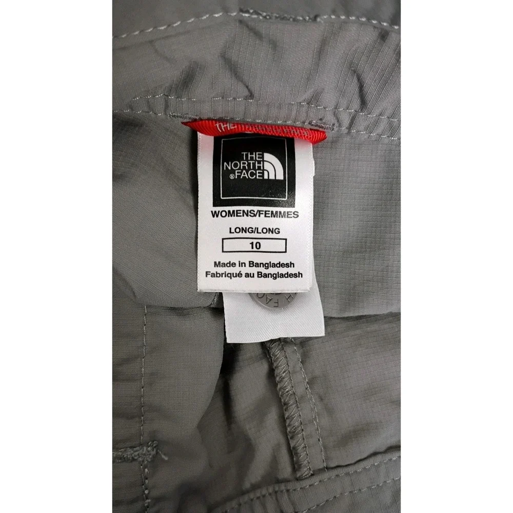The North Face Horizon Tempest Gray Nylon Hiking Pants Roll Tap Women's Size 10